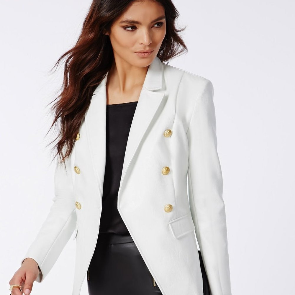 Faux Leather Blazer